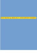 TEST BANK for BIOLOGY 13TH EDITION MADER FULL TESTBANK
