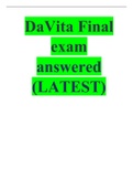 DaVita Final exam answered (LATEST).