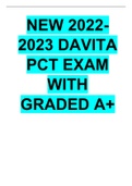 NEW 2022-2023 DAVITA PCT EXAM WITH GRADED A+