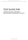TEST BANK FOR UNDERSTANDING ABNORMAL BEHAVIOURS 1OTH EDITION SUE.pdf