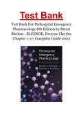 Test Bank For Prehospital Emergency Pharmacology 8th Edition by Bryan Bledsoe , BLEDSOE, Dwayne Clayden Chapter 1-17| Complete Guide 2022