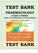 TEST BANK PHARMACOLOGY CLEAR AND SIMPLE - A Guide to Drug Classifications and Dosage Calculations By Cynthia Watkins ISBN- 9780803666528 | Complete Guide 2022/23
