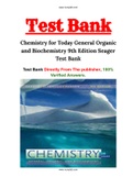 Chemistry for Today General Organic and Biochemistry 9th Edition Seager Test Bank