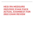 HESI RN MEDSURG 2021/2022 EXAM PACK  ACTUAL EXAMBEST FOR 2022 EXAM REVIEW