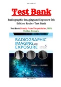 Radiographic Imaging and Exposure 5th Edition Fauber Test Bank