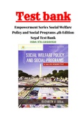 Empowerment Series Social Welfare Policy and Social Programs 4th Edition Segal Test Bank ISBN:978-1305101920|Complete Guide A+