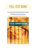 Fiscal Administration 10th Edition Mikesell Test Bank