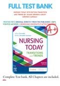 Test Banks For Nursing Today 10th Edition by JoAnn Zerwekh; Ashley Zerwekh Garneau, 9780323642088, Chapter 1-26 Complete Guide