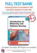Test Bank for Introduction to Maternity and Pediatric Nursing 9th Edition By Gloria Leifer Chapter 1-34 Complete Guide A+
