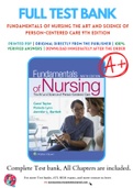Test Bank for Fundamentals of Nursing The Art and Science of Person-Centered Care 9th Edition By Carol Taylor; Pamela Lynn; Jennifer Bartlett Chapter 1-46 Complete Guide A+
