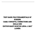 TEST BANK FOR FUNDAMENTALS OF NURSING CARE: CONCEPTS, CONNECTIONS AND SKILLS 2ND EDITION MARTI BURTON LINDA J. MAY LUDWIG