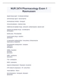 NUR 2474 Pharmacology Exam 1| Latest 2022/2023 - Rasmussen