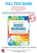 Test Bank for Davis Advantage Basic Nursing: Thinking, Doing, and Caring 3rd Edition By Leslie S. Treas; Karen L. Barnett; Mable H. Smith 9781719642071 Chapter 1-41 Complete Guide .