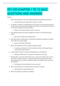 PSY 250 CHAPTER 1 TO 13 QUIZ QUESTIONS AND ANSWERS