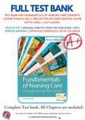 Test Bank For Fundamentals of Nursing Care Concepts, Connections & Skills 3rd Edition by Marti Burton; David Smith; Linda J. May Ludwig 9780803669062 Chapter 1-38 Complete Guide.