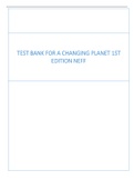 Test Bank For A Changing Planet 1st Edition Neff.