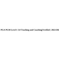 PGA PGM 3.0 Level 1 Teaching and Coaching |Verified | 2022/2023.