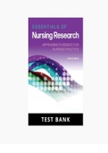 TEST BANK for Essentials of Nursing Research: Appraising Evidence for Nursing Practice 10th Edition by Polit Beck. . ISBN-13:9781975141851  (All Chapters 1-18). 