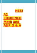 HESI A2 COMBINED Math and A&P Q & A