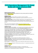 C215-Operations Management OA Study Guide-with latest solutions-2023 2024