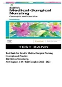 Test Bank for Dewit’s Medical Surgical Nursing Concepts and Practice 4th Edition & 3rd Edition by Stromberg / All Chapters / Full Complete 2023