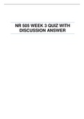 NR 505 WEEK 3 QUIZ WITH DISCUSSION ANSWER