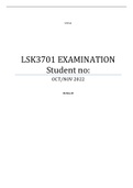 LSK3701 EXAM QUESTIONS AND ANSWERS FOR 2022 OCT NOV EXAM