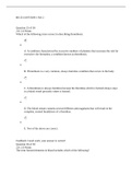 BIO 251 - Unit Exam 1: Part 2. Questions and Answers. Complete Solutions Guide.