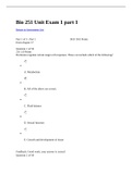 BIO 251 - Unit Exam 1: Part 1. Questions and Answers.