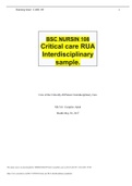 Summary BSC NURSIN 108 Critical care RUA Interdisciplinary sample.