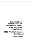 HESI Examination Questions  and Answers in Basic Anatomy and Physiology- 2400 Multiple Choice Questions 2nd Edition Martin Caon