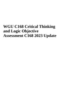 WGU C168 Critical Thinking and Logic Objective Assessment C168 2023/2024 Latest Update