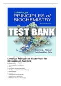 LEHNINGER PRINCIPLES OF BIOCHEMISTRY 7TH ED NELSON TEST BANK