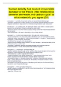 human activity has caused irreversible  damage to the fragile inter-relationship  between the water and carbon cycle' to  what extent do you agree (20)