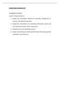 MNM2601 - Marketing Information Summary notes