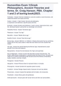 Humanities Exam 1(Greek Philosophers, Ancient Theories and terms. Dr. Craig Hansen. PBA. Chapter 1 and 2 of boring book)2023.
