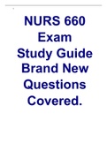 NURS 660 exam study guide Brand New Questions Covered