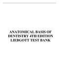 ANATOMICAL BASIS OF DENTISTRY 4TH EDITION LIEBGOTT TEST BANK