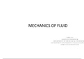 MEHANICS OF FLUIDS STUDY NOTES