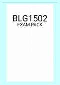 BLG1502 EXAM PACK