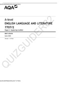 A-level ENGLISH LANGUAGE AND LITERATURE 7707/2 Paper 2 Exploring Conflict[DOWNLOAD TO PASS]
