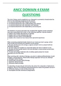ANCC DOMAIN 4 EXAM QUESTIONS AND ANSWERS COMPLETE GUIDE SOLUTION RATED AND GRADED A+.
