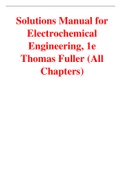 Electrochemical Engineering  1st Edition By Thomas Fuller (Solutions Manual)