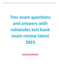 Tmc exam questions and answers with rationales test bank, exam review latest 2023.
