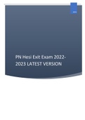PN Hesi Exit Exam 2022-2023 LATEST VERSION