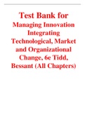 Managing Innovation Integrating Technological, Market and Organizational Change, 6e Tidd, Bessant (Test Bank)