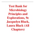 Test Bank for Microbiology Principles and Explorations 9th Edition By Jacquelyn Black, Laura Black (All Chapters, 100% Original Verified, A+ Grade)