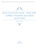 WGU   STUDY GUIDE GRADED A+  C468,  C215 ,  C426  , A&P 2 Task 8  ,A&P 2 Task 5