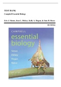 Test Bank - Campbell Essential Biology, 6th Edition (Simon, 2015) Chapter 1-29 | All Chapters