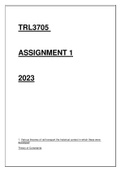 TRL3705 ASSIGNMENT 1 SEMESTER 1 2023